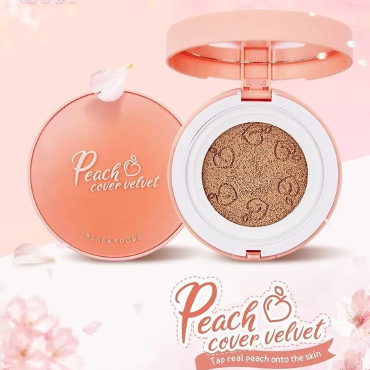 Peach Cover Velvet Cushion by Black Rouge