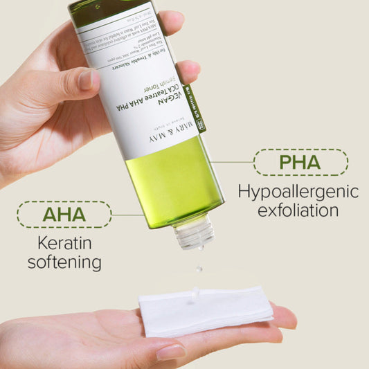 Cica tea tree AHA PHA blemish toner by Mary&May